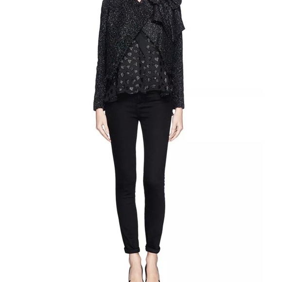 Alice+ Olivia Hope Black Metallic Cropped Jacket - Picture 5 of 9